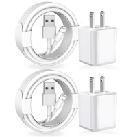 [Apple MFi Certified] iPhone Charger, 2Pack Lightning Cable Apple Charging Cords &Fast Quick USB Wall Charger Travel Block Plug Adapter for iPhone 14/13/12/11 Pro/11/X/XS MAX/XR/8/7/6s/6 Plus/AirPods